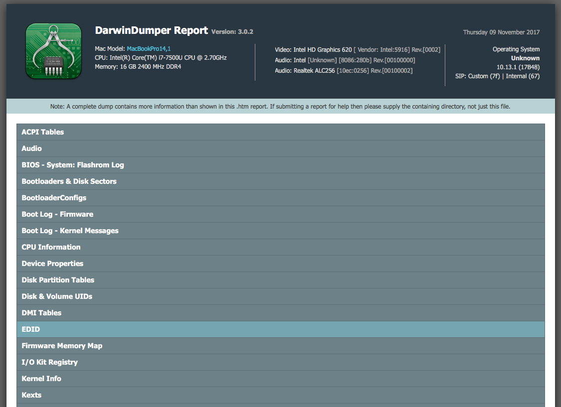 DarwinDumperReportFull